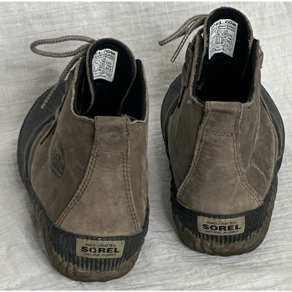 SOREL Out N About Mid Ankle Duck Boots Waterproof Black Tan Womens size 7.5 - Picture 2 of 7